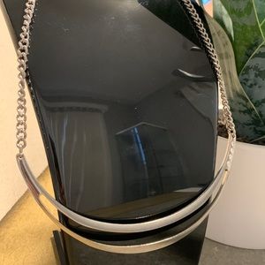 Silver crystal statement necklace